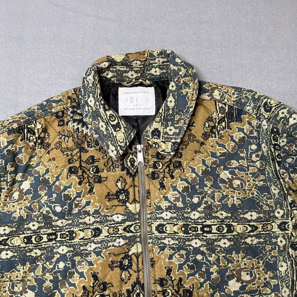 Urban Outfitters Quilted Harrington Jacket Men's Small Multicolor Printed Zip-Up - Picture 7 of 12